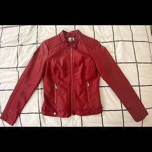 Guess Red Leather Jacket
